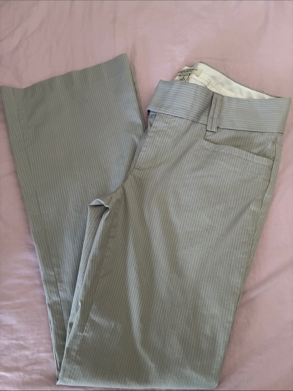Banana Republic Light Gray Pinstripe Men's Dress Pants - Picture 3 of 4